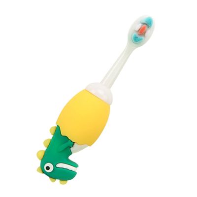 ORFOFE Cartoon Dinosaur Kids Toothbrush with Soft Silicone Bristles, Small Head Oral Cleaning Brush, Individually Packaged for Boys and Girls Ages 2-6 Random Color