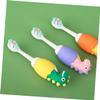 ORFOFE Cartoon Dinosaur Kids Toothbrush with Soft Silicone Bristles, Small Head Oral Cleaning Brush, Individually Packaged for Boys and Girls Ages 2-6 Random Color view 3
