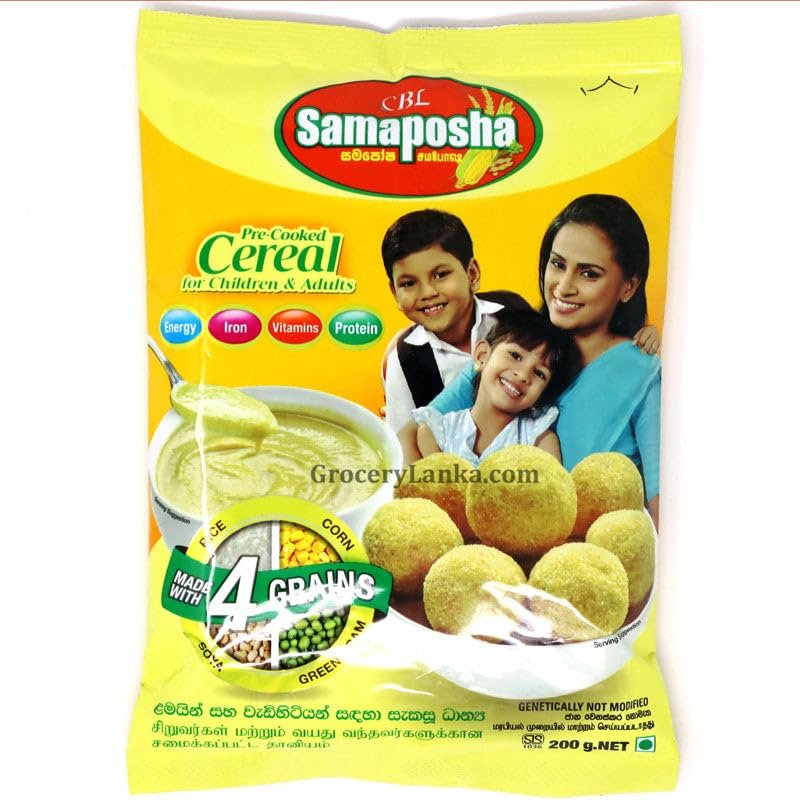 CBL Samaposha | Sri Lanka's Favorite Multigrain Meal, Enriched with Vitamins & Minerals | Natural, Nutritious, & Convenient Pre-Cooked Cereal | No Added colour, flavours & preservatives | (Pack 26)