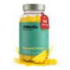 Attentiv Vitamin C Gummies for Focus  ADHD Supplement for Kids 3+ | Supports Focus, Brain Function & Gut Health with Probiotics | Vegan Pineapple Flavor, Calm Gummies (60 Count) view 1