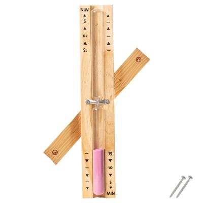 15-Minute Wooden Sauna Hourglass Timer - Wall-Mounted Rotating Heat Resistant Sand Clock (Pink)
