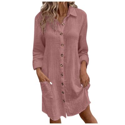 Sundresses for Women with Sleeves Boho Floral Print Eyelet Embroidery Camisoles Dress for Women Round Neck Sundresses Casual Beach 3/4 Sleeve Dress Womens Easter Dresses