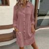 Sundresses for Women with Sleeves Boho Floral Print Eyelet Embroidery Camisoles Dress for Women Round Neck Sundresses Casual Beach 3/4 Sleeve Dress Womens Easter Dresses view 3