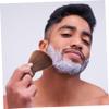 WOONEKY Male Shaving Brush and Mustache Care Brush with Natural Wood Handle Single-color Nylon Bristles for Personal Grooming and Beard Maintenance Random Color view 3