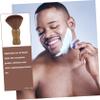 WOONEKY Male Shaving Brush and Mustache Care Brush with Natural Wood Handle Single-color Nylon Bristles for Personal Grooming and Beard Maintenance Random Color view 4