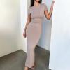 wrap Dress for Women Black and White Dress Cross Wedding Guest Women's Linen Dresses Backless Silk Silk Satin Rhinestone Mock Neck Romper Black Formal for Women Elegant view 3