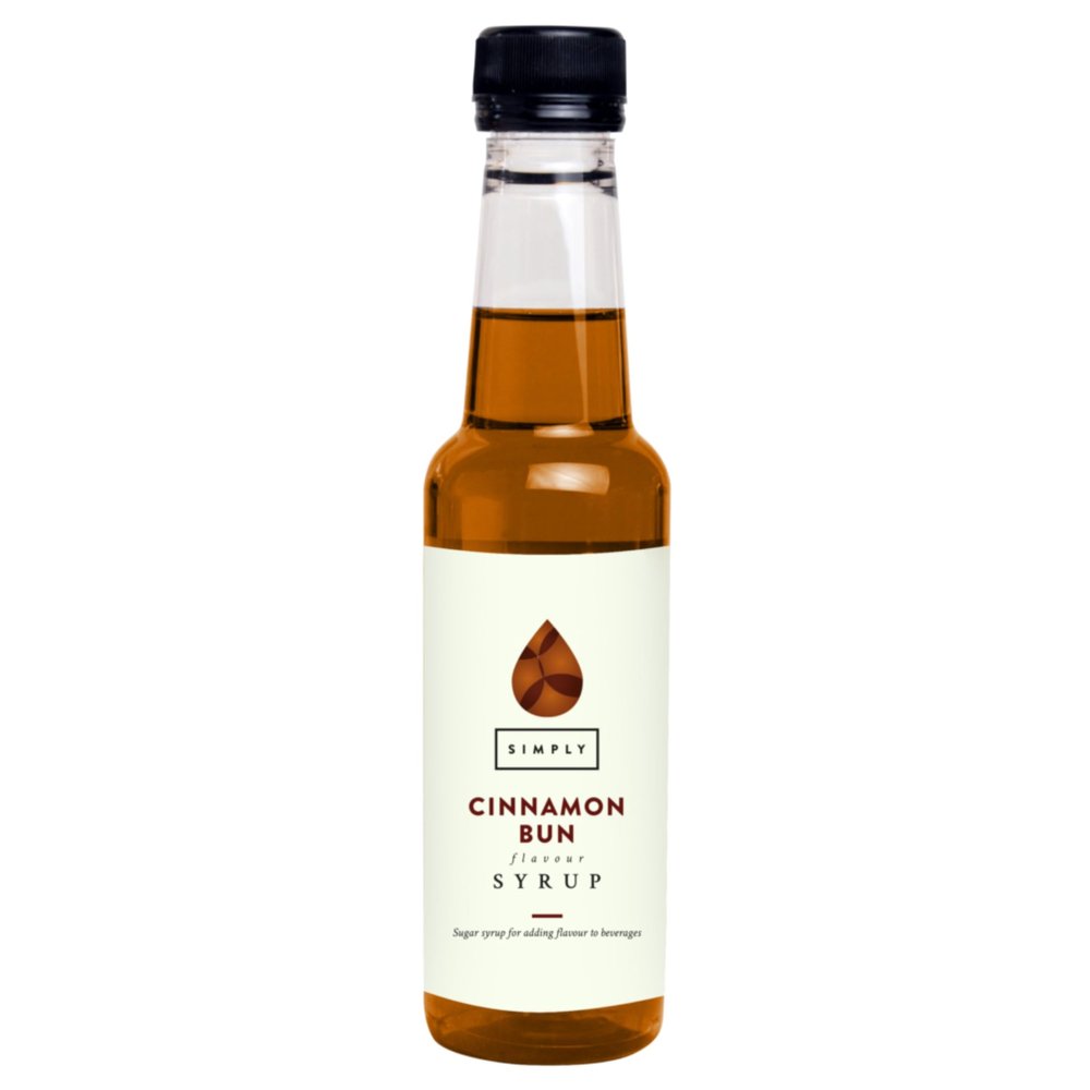 Simply Cinnamon Bun Syrup, Vegan, Nut Free & Halal Certified Flavoured Syrup for Coffee, Cocktails & Baking (250ml)