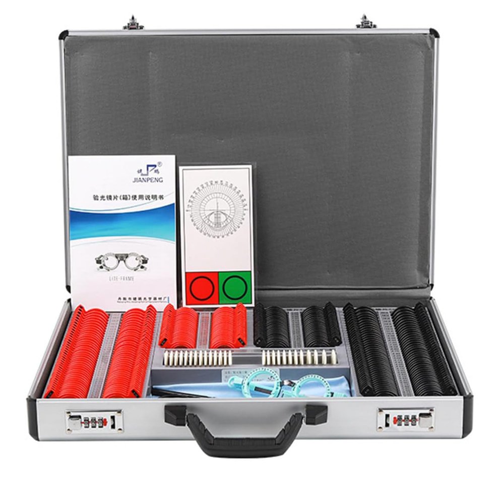 Optical Trial Lens Set, Eye Protection Accessories Set 266 Pcs Optical Trial Lens Set Metal Rim Optometry Kit Case, Precise Optical Lens Optometry Kit for Opticians