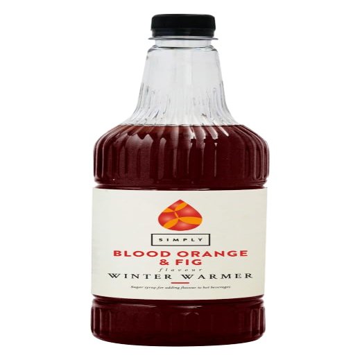 Simply Blood Orange & Fig Winter Warmer Syrup, Nut Free & Halal Certified Flavoured Syrup for Hot Drinks (1 Litre)
