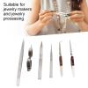 6pcs Jewelry Straight Curved Tip, Fiber Grip Soldering Tweezers Set, Self Lock Tweezer for Jewelry Making Tool view 2