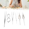 6pcs Jewelry Straight Curved Tip, Fiber Grip Soldering Tweezers Set, Self Lock Tweezer for Jewelry Making Tool view 4