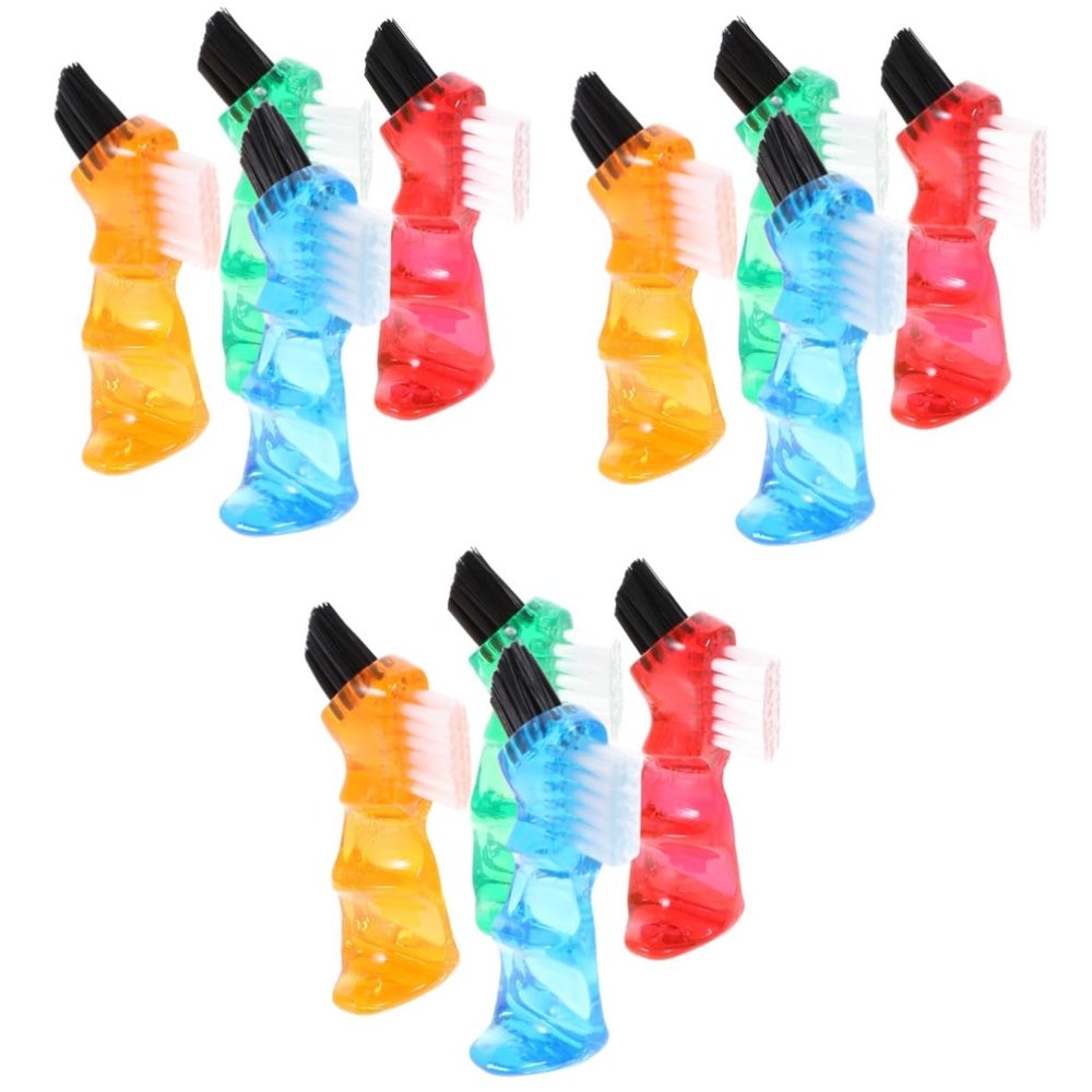 COLLBATH 3sets Double-Head Brush Interspace Toothbrush for Dentures Mini Hard Brush 4pcs*3