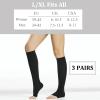 KEYRI 3 Pairs Flight Compression Socks, Toeless Support Socks Open Toe Compression Stockings Calf Pressure Socks Flight Socks for Women Men Nurse Flying Travel Work Running (Black, Beige, Gray, L-XL) view 2