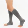 KEYRI 3 Pairs Flight Compression Socks, Toeless Support Socks Open Toe Compression Stockings Calf Pressure Socks Flight Socks for Women Men Nurse Flying Travel Work Running (Black, Beige, Gray, L-XL) view 4