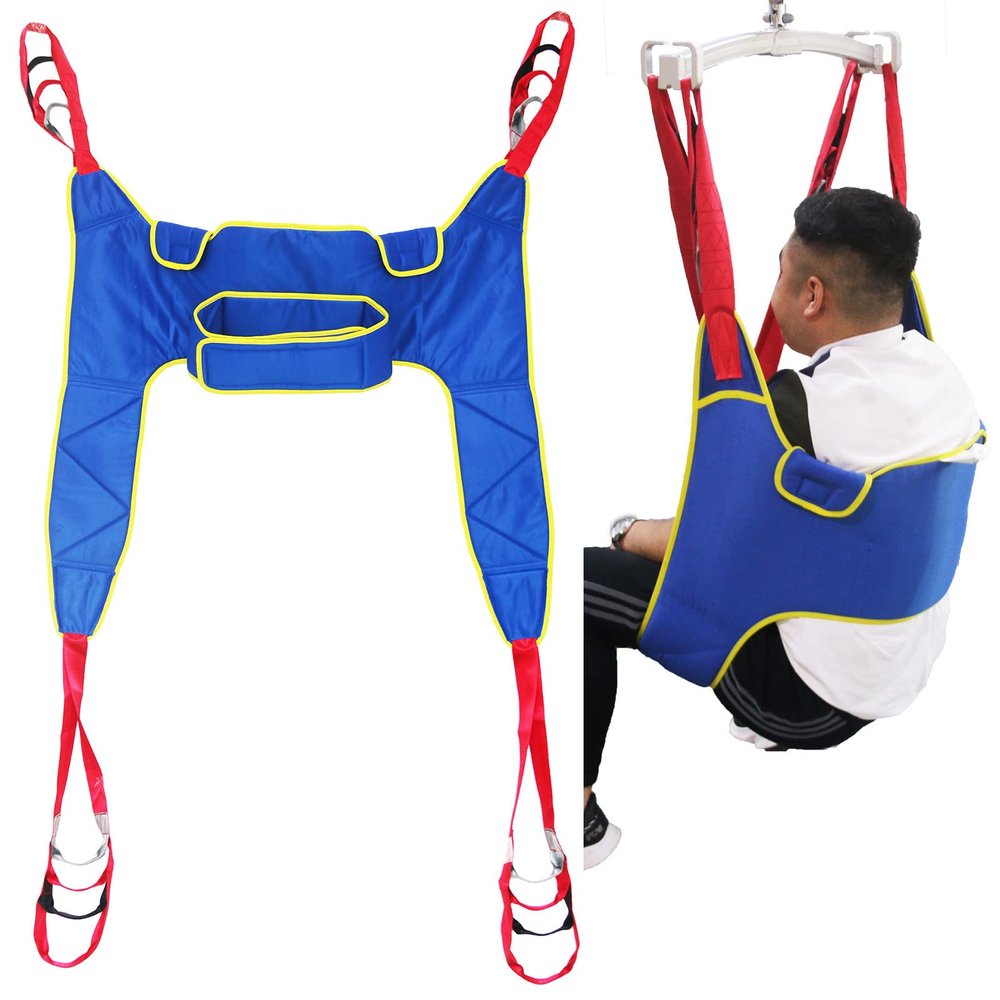 180 Kg Load Capacity Patient Lift Toileting Sling-Full Body Disabled Lifting Harness for Elderly,Commode Lifter with Divided Leg Sling
