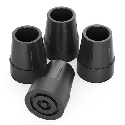 supregear 25mm Rubber Ferrules for Zimmer Frames, Walking Frames, 1" Replacement Feet Caps - 4 Pieces, Black