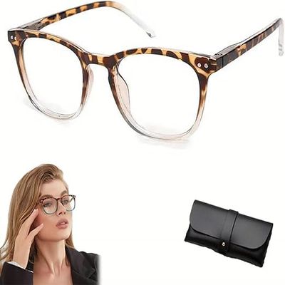 Aicoyiu Women's Sexy Leopard Print Reading Glasses, Antiblue Light Reading Glasses (Transparent, 2.5)