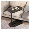 HDMOZUYT End Table Side Table with Metal Frame, Accent Table Nightstand Bedside Table for Living Room Bedroom Couch,Brown (Black) view 1