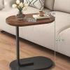HDMOZUYT End Table Side Table with Metal Frame, Accent Table Nightstand Bedside Table for Living Room Bedroom Couch,Brown (Black) view 2