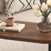 HDMOZUYT End Table Side Table with Metal Frame, Accent Table Nightstand Bedside Table for Living Room Bedroom Couch,Brown (Black) view 3