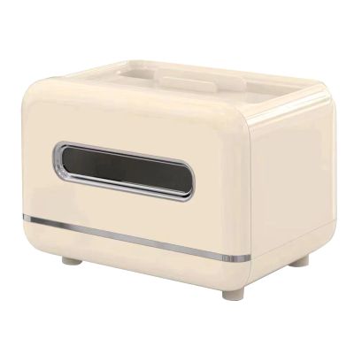 Tissue Box Cover, Multifunctional Tissue Box Holder, Cream White Modern Decorative Tissue Box Cover, Cute and Plastic Home Napkin Holder Desktop Tissue Paper Holder