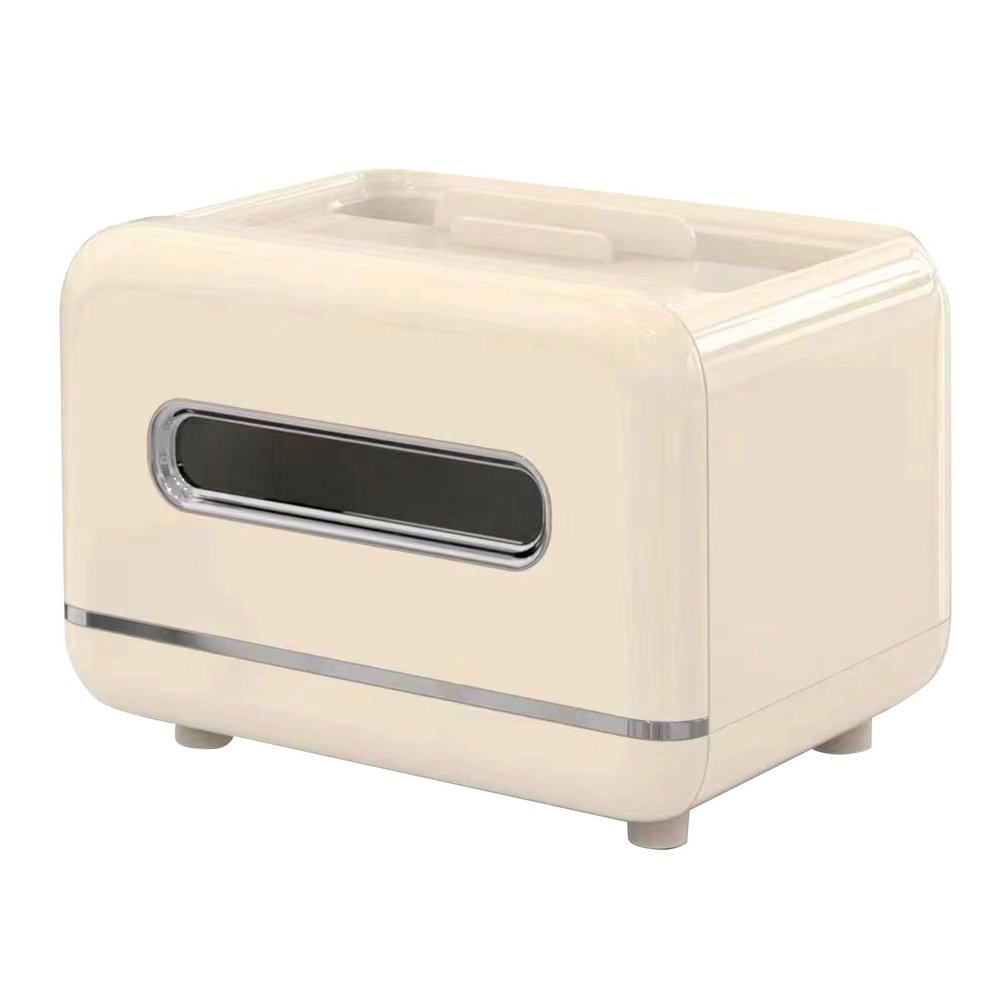Tissue Box Cover, Multifunctional Tissue Box Holder, Cream White Modern Decorative Tissue Box Cover, Cute and Plastic Home Napkin Holder Desktop Tissue Paper Holder