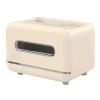 Tissue Box Cover, Multifunctional Tissue Box Holder, Cream White Modern Decorative Tissue Box Cover, Cute and Plastic Home Napkin Holder Desktop Tissue Paper Holder view 1