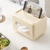 Tissue Box Cover, Multifunctional Tissue Box Holder, Cream White Modern Decorative Tissue Box Cover, Cute and Plastic Home Napkin Holder Desktop Tissue Paper Holder view 2