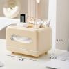 Tissue Box Cover, Multifunctional Tissue Box Holder, Cream White Modern Decorative Tissue Box Cover, Cute and Plastic Home Napkin Holder Desktop Tissue Paper Holder view 3