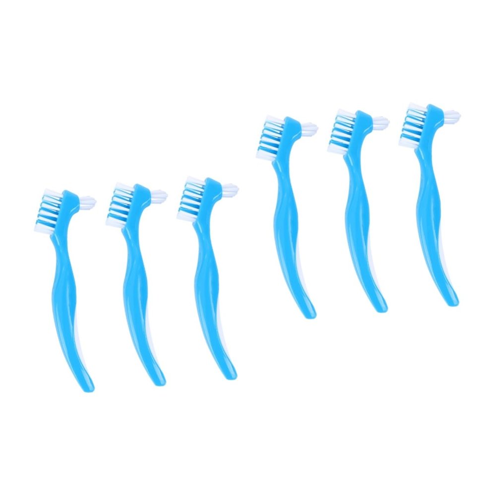 COLLBATH 2sets Care Toothbrush Brush Double Head Soft Bristles Toothbrush and Paste Holder Cleaning Brush for Daily Use 3pcs*2