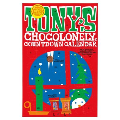 Tony's Chocolonely Smaller Advent Calendar - Christmas Countdown, 24 Milk Chocolate & Milk Caramel Sea Salt Tiny Tony's, Vegetarian, Belgian Fairtrade Chocolate, 216g
