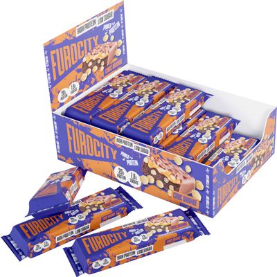 Furocity Protein Bars, Chocolate Orange Flavour, High Protein, 20g Protein per Serving, Low Calorie, Low in Sugar, Ideal Pre and Post-Workout Snack, 15 x 60g Bars