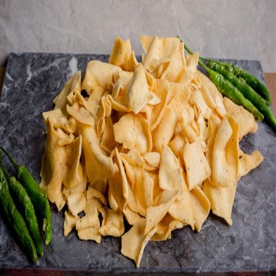 Lily's Indian Vegetarian Cuisine, Crispy Fried Papdi Ghathiya Mari(Black Pepper),bite-sized snacks offer a delightful crunch with every mouthful., 250g