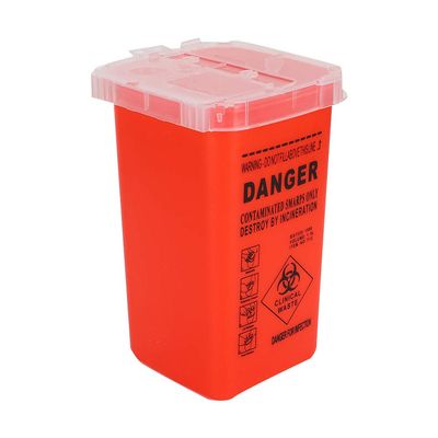Sharp Container, Sharps Bin 1L Tattoo Plastic Sharp Container Tattoo Medical Disposal Biohazard Needle Waste Box Safe Lock Container Tattoo Supplies (Red)