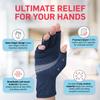 Dr. Arthritis Essentials Open-Fingertip Arthritis Gloves, Compression Gloves for Carpal Tunnel & Raynaud's, Hand Brace (GreyNavy, Medium) view 3