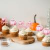 Ephlyn 24Pcs Oh Baby Pumpkin Cupcake Toppers Girl Baby Shower Decorations Pumpkin Birthday Decorations Cupcake Picks Pumpkin Gender Reveal Cupcake Toppers Pink view 4