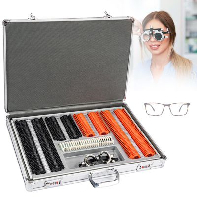 SenhE 266pcs Optical Equipments Trial Lens Set, Trial Lens Set Optical Kit, Aluminum Case Optometry Optical Instrument with Optometry Test Trial Frame, Metal Rim Case Kit