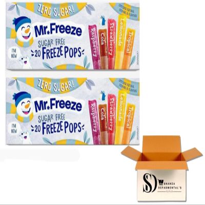 Mr Freeze Ice Pops - Assorted Flavour Ice Lollies - Sugar Free & Vegan Friendly Freeze Pops, 20 x 45 ml (2-Pack)