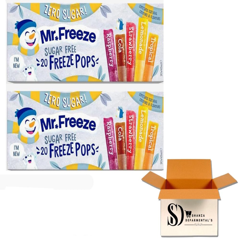 Mr Freeze Ice Pops - Assorted Flavour Ice Lollies - Sugar Free & Vegan Friendly Freeze Pops, 20 x 45 ml (2-Pack)