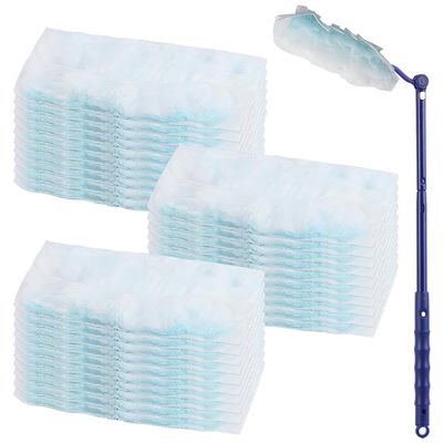 Cetfuro Wipes Dust Refill Pack, 30 Dust Cloth with 1 Handle, Microfibre Dust Cloth Duster for Cleaning Dust Dirt Cleaning Dust