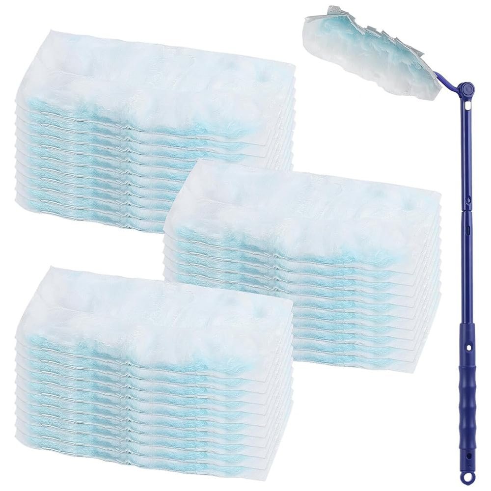 Cetfuro Wipes Dust Refill Pack, 30 Dust Cloth with 1 Handle, Microfibre Dust Cloth Duster for Cleaning Dust Dirt Cleaning Dust