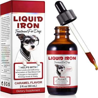 Liquid Iron Supplements for Cats, Cat Supplement with Vitamin C and B12, Supports Anemia, Promotes Blood Health, Helps with Formation of Red Blood Cell, Easy Digest and Absorbed, 60ML