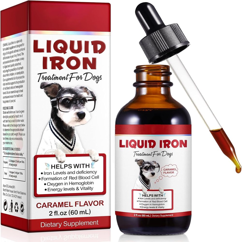 Liquid Iron Supplements for Cats, Cat Supplement with Vitamin C and B12, Supports Anemia, Promotes Blood Health, Helps with Formation of Red Blood Cell, Easy Digest and Absorbed, 60ML