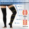 Ailaka Thigh High Medical Compression Stockings for Women Men, Open Toe Firm 20-30 mmHg Graduated Compression with Silicone Band for Varicose Veins, Edema, Post-Surgery view 2