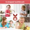 U Shaped Kids Toothbrush,Cartoon Tiger Design for Kids - Soft Silicone Brush Head, Extra Soft Toothbrush, Training, Manual Whole Mouth, 360-degree Oral Teeth Cleaning view 4