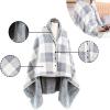 Windproof Fleece-Lined Wheelchair Coat with Hood Ponchos Adult, Reusable Travel Blanket Wearable Blanket with Hood for Seniors(White,100x140cm) view 4