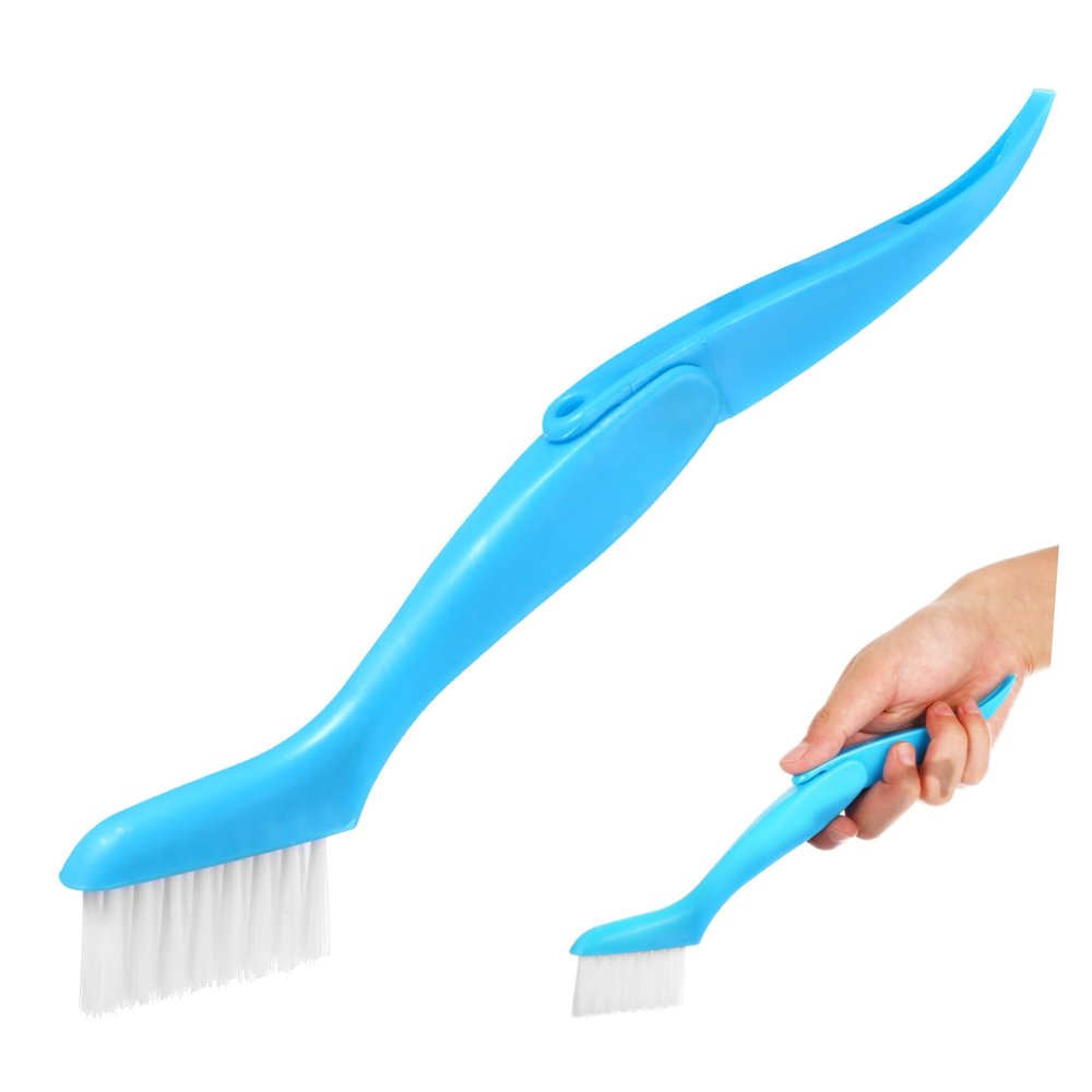 BCOATH 2pcs Hard Bristle Groove Cleaning Brush Corner Keyboard Dust Brush for Deep Cleaning Grout Removal Tool Portable Folding Design and Dustpan