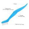 BCOATH 2pcs Hard Bristle Groove Cleaning Brush Corner Keyboard Dust Brush for Deep Cleaning Grout Removal Tool Portable Folding Design and Dustpan view 2