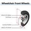 1 Pair 7 Inch Wheelchair Walker Rollator Replacement Wheels, Anti-Slip Solid Polyurethane Tire, Yellow ABS Plastic Wheel Hub view 3