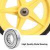 1 Pair 7 Inch Wheelchair Walker Rollator Replacement Wheels, Anti-Slip Solid Polyurethane Tire, Yellow ABS Plastic Wheel Hub view 4